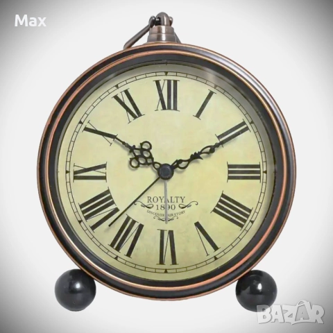 Метален ретро часовник с римски цифри, Винтидж стил