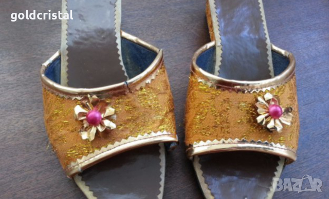  стари едновремешни сърмени дамски чехли, снимка 3 - Антикварни и старинни предмети - 12961661