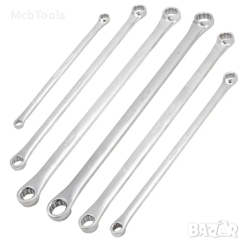 Комплект дълги прави звездогаечни ключове 8 – 21 мм 6 части JCB, снимка 3 - Ключове - 51970302
