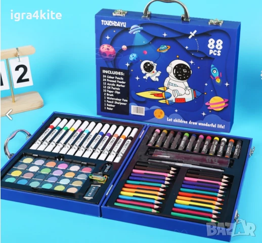 Луксозни комплекти за момче и момиче с 88 бр. рисуване и оцветяване с метална рамка и закопчалки, снимка 7 - Рисуване и оцветяване - 51344183