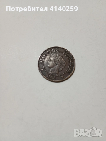 ФРАНЦИЯ МОНЕТА 2 САНТИМА 1885 Г , снимка 2 - Нумизматика и бонистика - 52942276