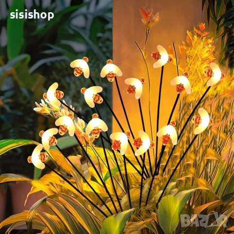 Соларни LED лампи за декорация „Пчелички“ – 10 броя в комплект, водоустойчиви 4987, снимка 6 - Декорация за дома - 54070760