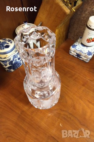 Бохемия великолепна кристална ваза в стил Арт Деко , снимка 3 - Вази - 30925042