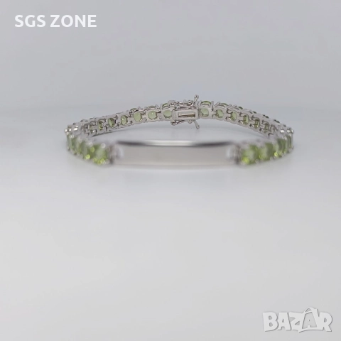 СРЕБЪРНА ГРИВНА 925 С НАТУРАЛЕН ПЕРИДОТ, снимка 18 - Гривни - 52709167