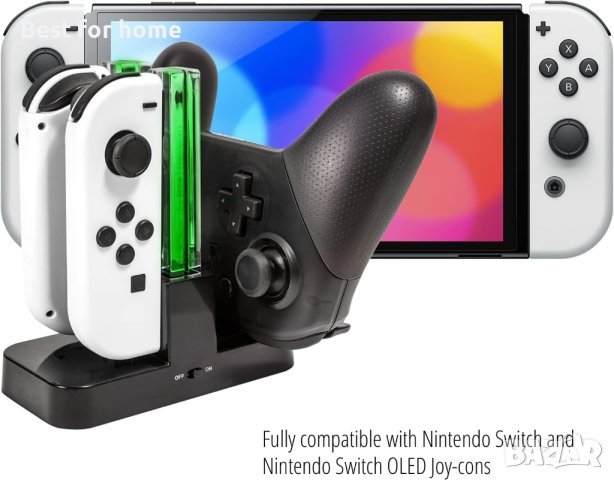 Най-добрата зарядна станция за Nintendo Switch и OLED, снимка 8 - Други игри и конзоли - 42418172