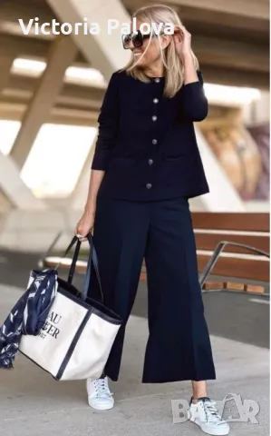  Модерен скъсен панталон широк крачол MASSIMO DUTTI 