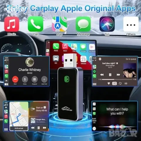 BUNUD Wireless CarPlay адаптер за iPhone (превръща Wired CarPlay в безжичен) с USB 3.0 и USB-C, снимка 8 - Друга електроника - 55829683