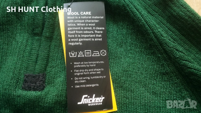 Snickers 2905 1/2 Zip WOOL Sweater размер M пуловер 100% Вълна - 2412, снимка 13 - Пуловери - 53916872