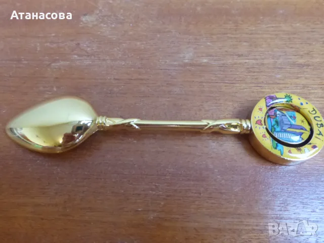 Позлатена сувенирна лъжичка с емайл Дубай лъжички, снимка 4 - Колекции - 49331026