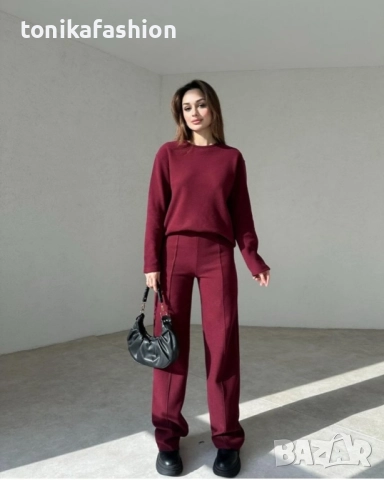 Комплект цвят бургунди s/m, снимка 2 - Комплекти - 52483329