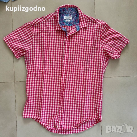 5 броя употребявани мъжки ризи къс и дълъг ръкав известни марки, снимка 7 - Ризи - 51178289