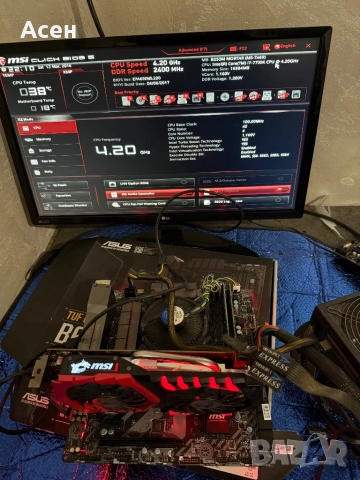 платка MSI B250M MORTAR i7700k  И рам 16 гб 
