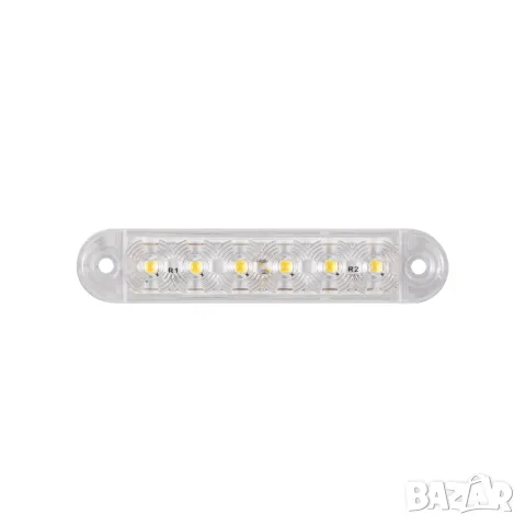 LED габарит с рефлектор 6 LED 12-24V с бяла светлина
