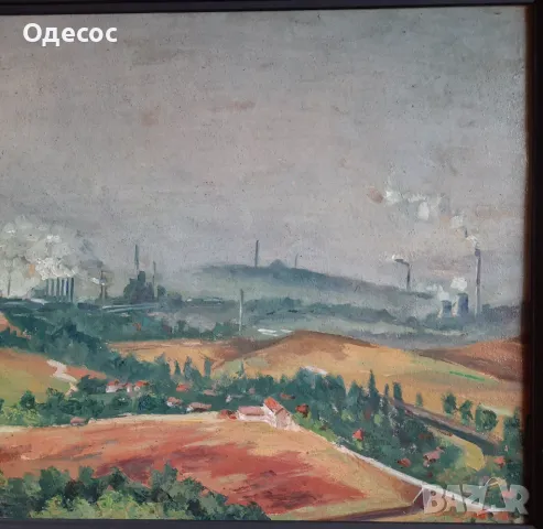 Стара картина пейзаж на худ Георги.А.Ботушаров 1869-1954 г, снимка 7 - Антикварни и старинни предмети - 50439745