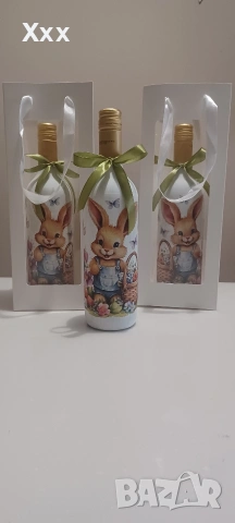 Великден-бутилка с великденско зайче, снимка 2 - Декорация за дома - 54078966