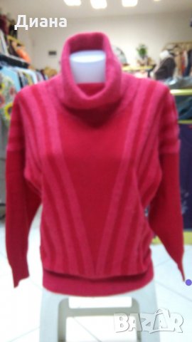 Дамски пуловер от естествена материя-мерино и ангора