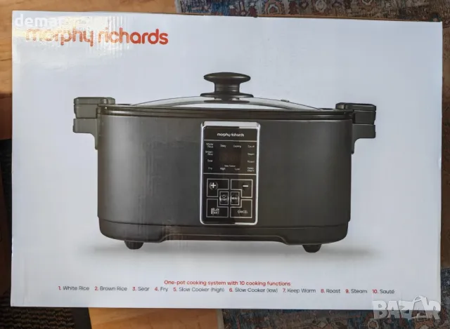 Мултифункционален мултикукър Morphy Richards 10 в 1,6,5 л,1350 W,черен, снимка 8 - Мултикукъри - 47853445