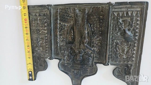 Стара Бронзова икона, снимка 9 - Други ценни предмети - 52611909