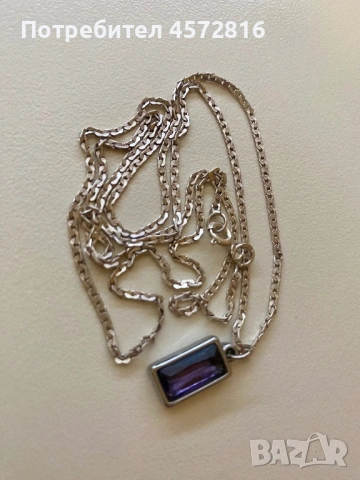 Красив сребърен синджир с висулка