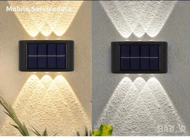 Външно осветление за стена тип соларни лампи за ограда и градина, снимка 2 - Лампи за стена - 52164196