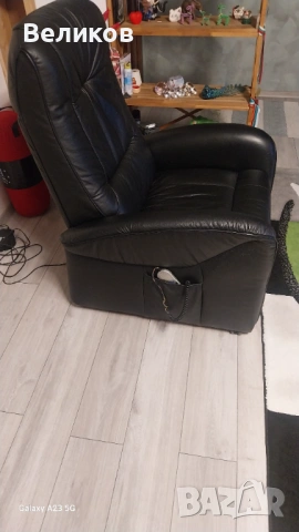 Кожен Електрически Фотьойл , снимка 2 - Дивани и мека мебел - 54282547
