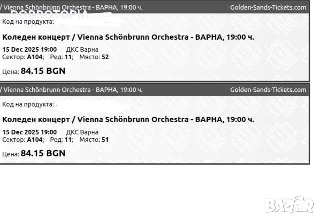 Два билета с благотворителна цел за концерта на „Виена Шьонбрун Оркестра“, снимка 3 - Билети за концерти - 52540958