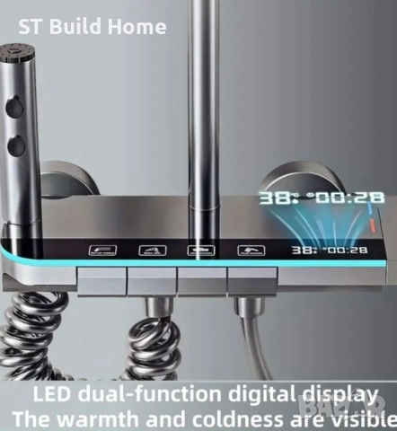 Цифров Душ Панел с Пиано Клавиши и LED Осветление, снимка 3 - Душове - 51598423