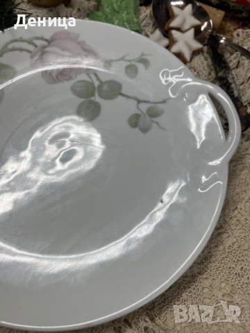 Rosenthal  Изключително елегантно и нежно на живо💜 Дръжки с прекрасен релеф и нежна розова клонка П, снимка 3 - Чинии - 52809160