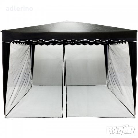 Комарник за градински шатри, павилиони, къмпинг, двор, тенти, 12 х 2 м, с 2 ципа, мрежа против комар