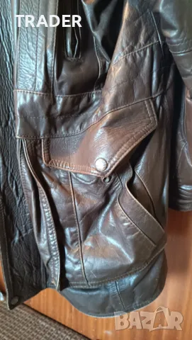 Мъжко кожено  яке шуба естествена телешка кожа тъмно кафяво,  размер L, снимка 4 - Якета - 16713238