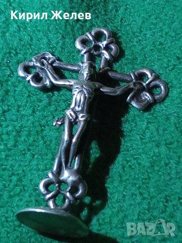 СТАРО НАСТОЛНО СРЕБЪРНО РАЗПЯТИЕ СРЕБРО 800 СРЕБЪРЕН КРЪСТ СТАТУЕТКА МАЙСТОРСКА РЯДКАИЗРАБОТКА 25111, снимка 18 - Антикварни и старинни предмети - 34853084