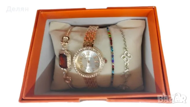 Луксозен дамски комплект часовник и гривни., снимка 1