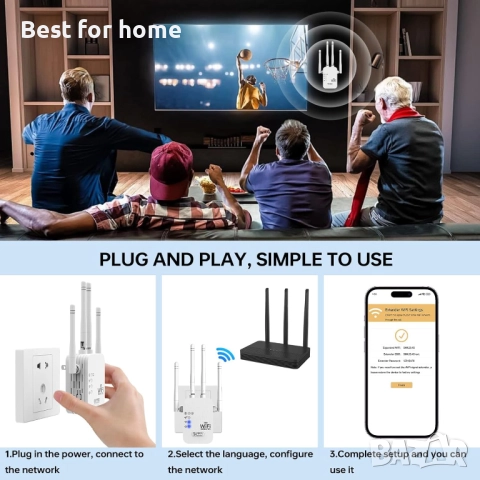 WiFi разширители, усилвател на сигнала за дома, снимка 4 - Други - 52142931