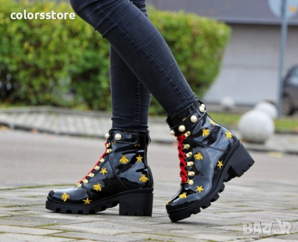 Боти на ток - черен лак - MX15