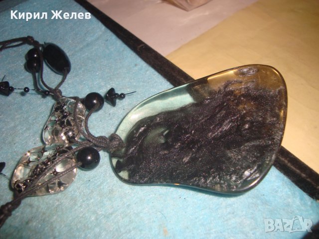 ФЕШЪН АРТ КОЛИЕ МЕДАЛЬОН СМОЛА МЪНИСТА ХЕНД-МЕЙД ВЕЧЕРНА ОГЪРЛИЦА 26966, снимка 5 - Колиета, медальони, синджири - 35079029