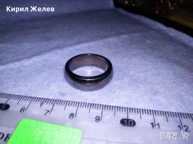 СТИЛЕН ФЕШЪН АРТ МАСИВЕН ПРЪСТЕН - ХАЛКА от ТИТАН с УСТОЙЧИВО ЧЕРНО ЛЪСКАВО ПОКРИТИЕ 26627, снимка 3 - Пръстени - 39747678