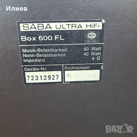 Тонколони SABA ULTRA HIFI Box 600 FL, снимка 8 - Тонколони - 56171889