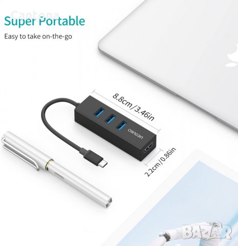 USB C хъб, UCOUSO Type C към HDMI 4K адаптер с 3 USB 3.0 порта, снимка 4 - Други - 35164711