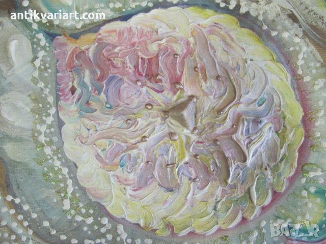 Стара Картина масло върху платно абстранция, снимка 2 - Картини - 31822423