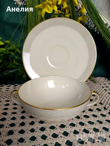 Arzberg Bavaria цвят екрю и мрежеста шарка, снимка 5 - Чинии - 51949162