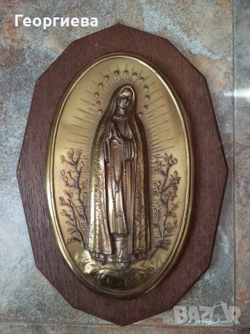 Дървено пано с Богородица , снимка 5 - Статуетки - 49410113