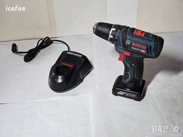 Bosch GSR 12V-15 малък винтоверт с 4 ah батерия и зарядно