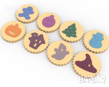 8 бр печата печати Halloween Хелоуин и Коледни за сладки фондан бисквитки украса декор