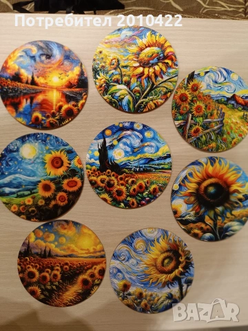 Подложки за чаши, 8 бр., нови, Диаметър 9.8 см., снимка 11 - Други стоки за дома - 48780228