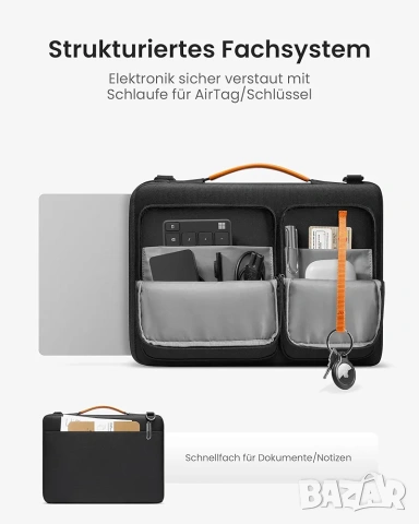 Tomtoc 360° Удароустойчива Чанта за Лаптоп до 15.6-16", снимка 5 - Части за лаптопи - 53315781