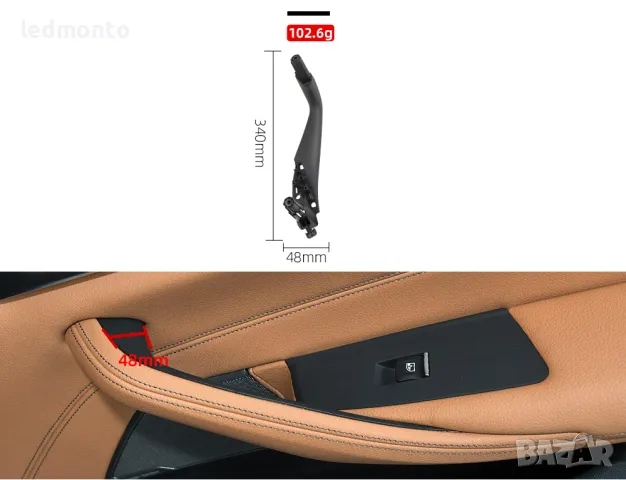 вътрешни панели за дръжки на врати за BMW 5 G30 G31 G38 M5 F90 вътрешни дръжки бмв г30 ф90, снимка 7 - Части - 47729139