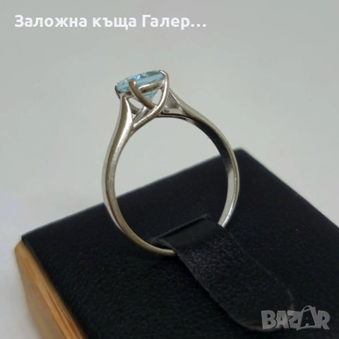 Стилен златен пръстен с фианит, бяло злато – 585, 2,04г, снимка 7 - Пръстени - 54215395