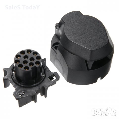 Букса за ремарке, женска, 12V, 13 пина, черна