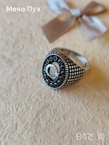 Сребърен пръстен 22мм  (302), снимка 7 - Пръстени - 52794459