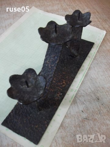 Свещник за три свещи от кована мед от соца, снимка 6 - Други ценни предмети - 40039310